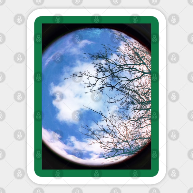 Planet Earth Environment with Blue Sky, White Cloud and Winter Tree Sticker by Supertonic